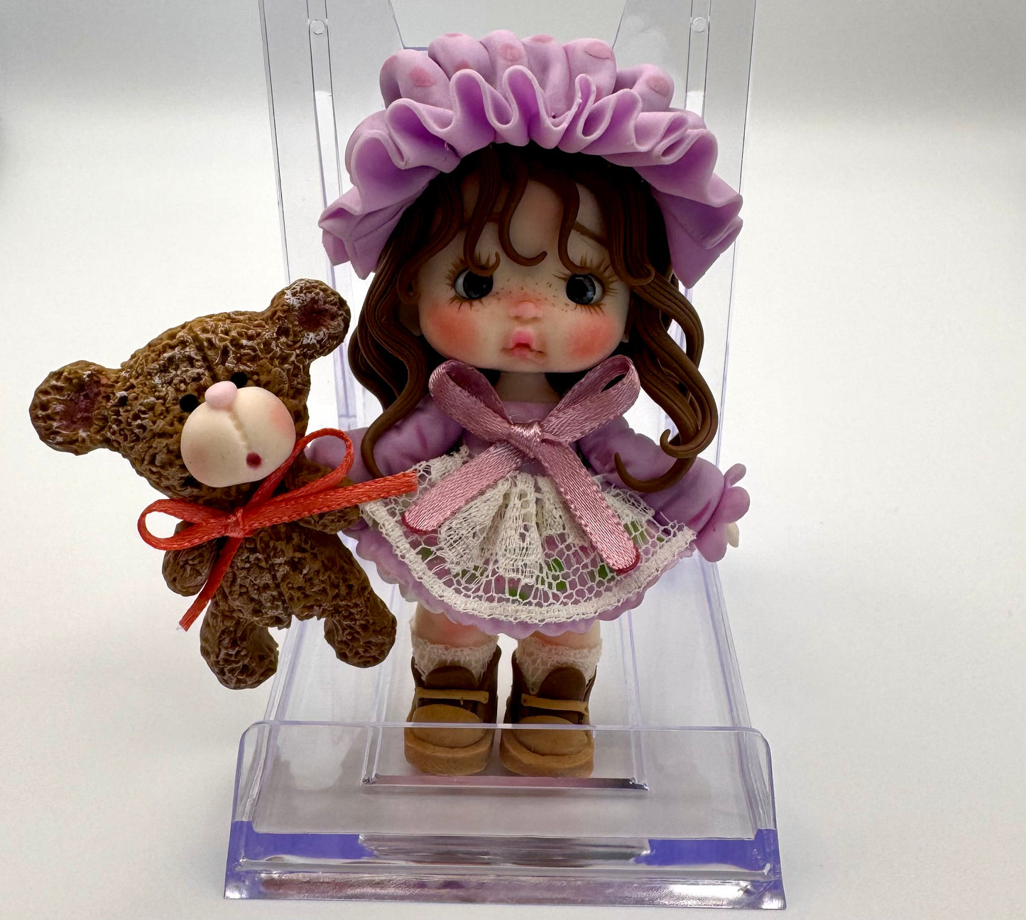 Lilac girl w/ teddybear