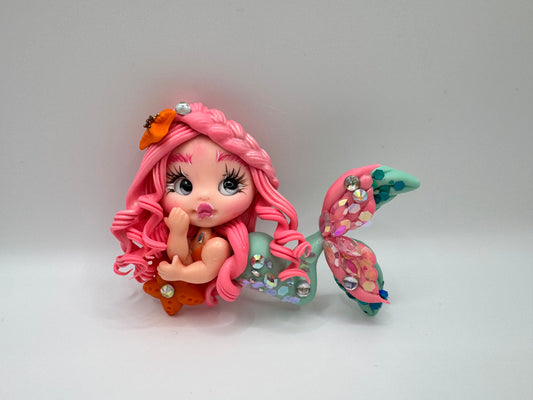 Pink/ Teal color mermaid
