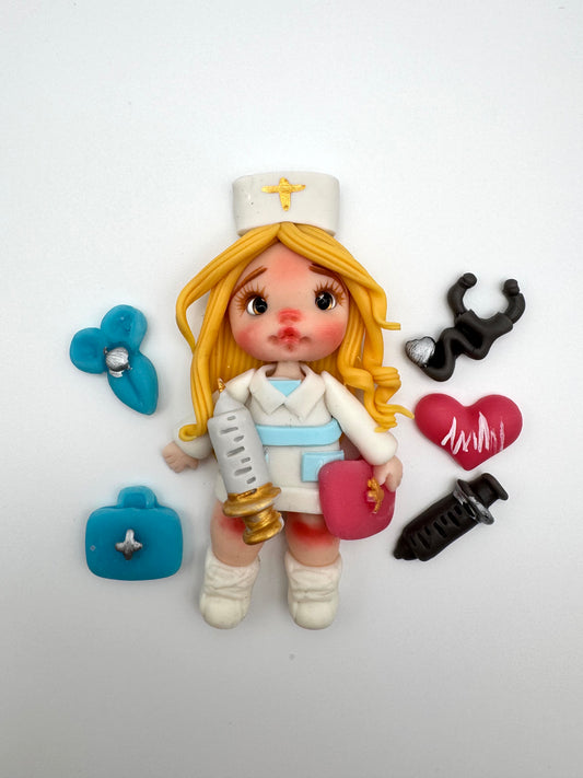 Blonde hair nurse w/accessories