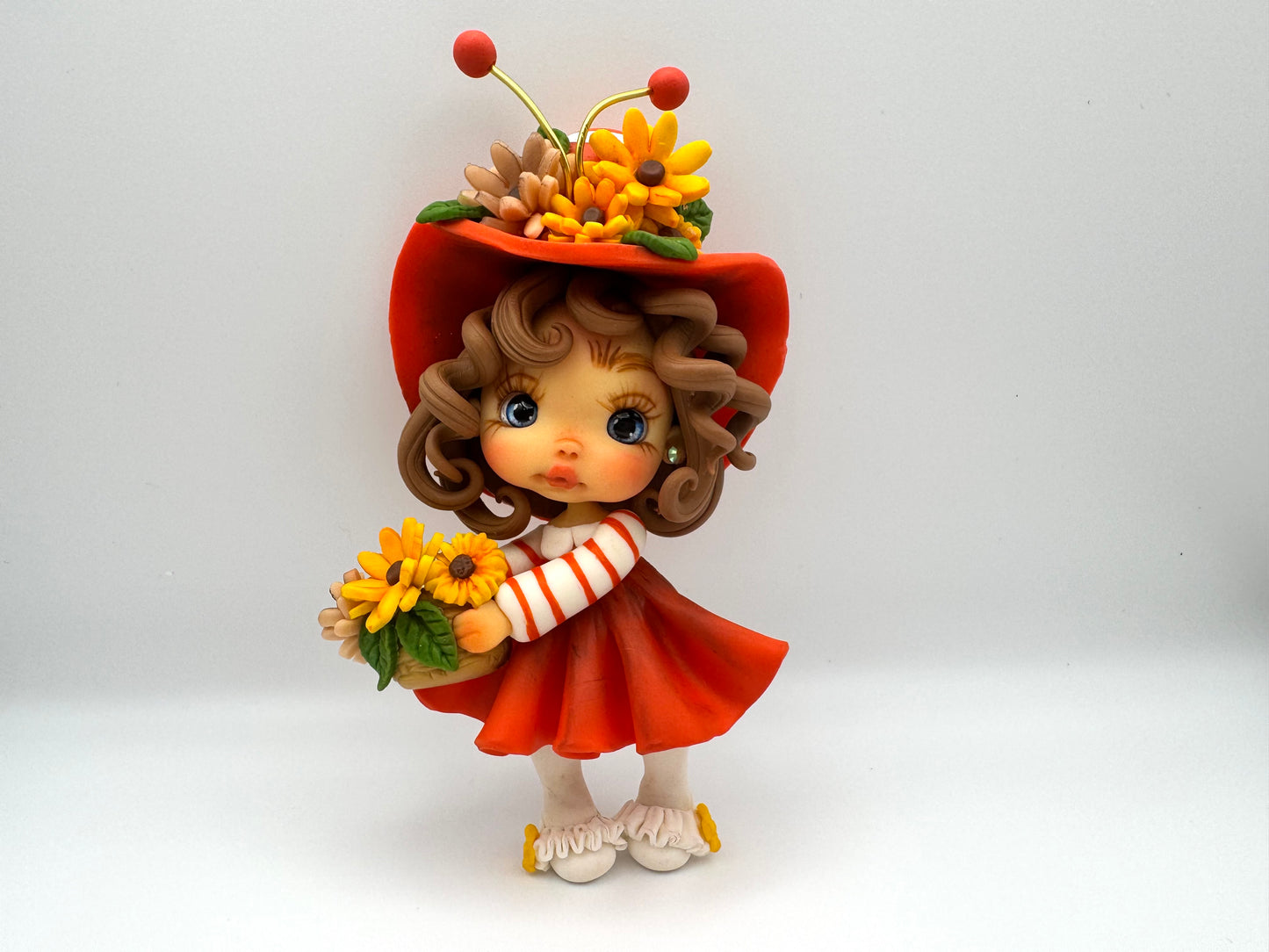 Orange sunflower girl