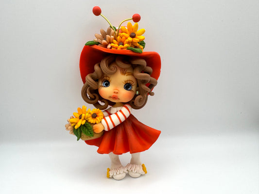 Orange sunflower girl